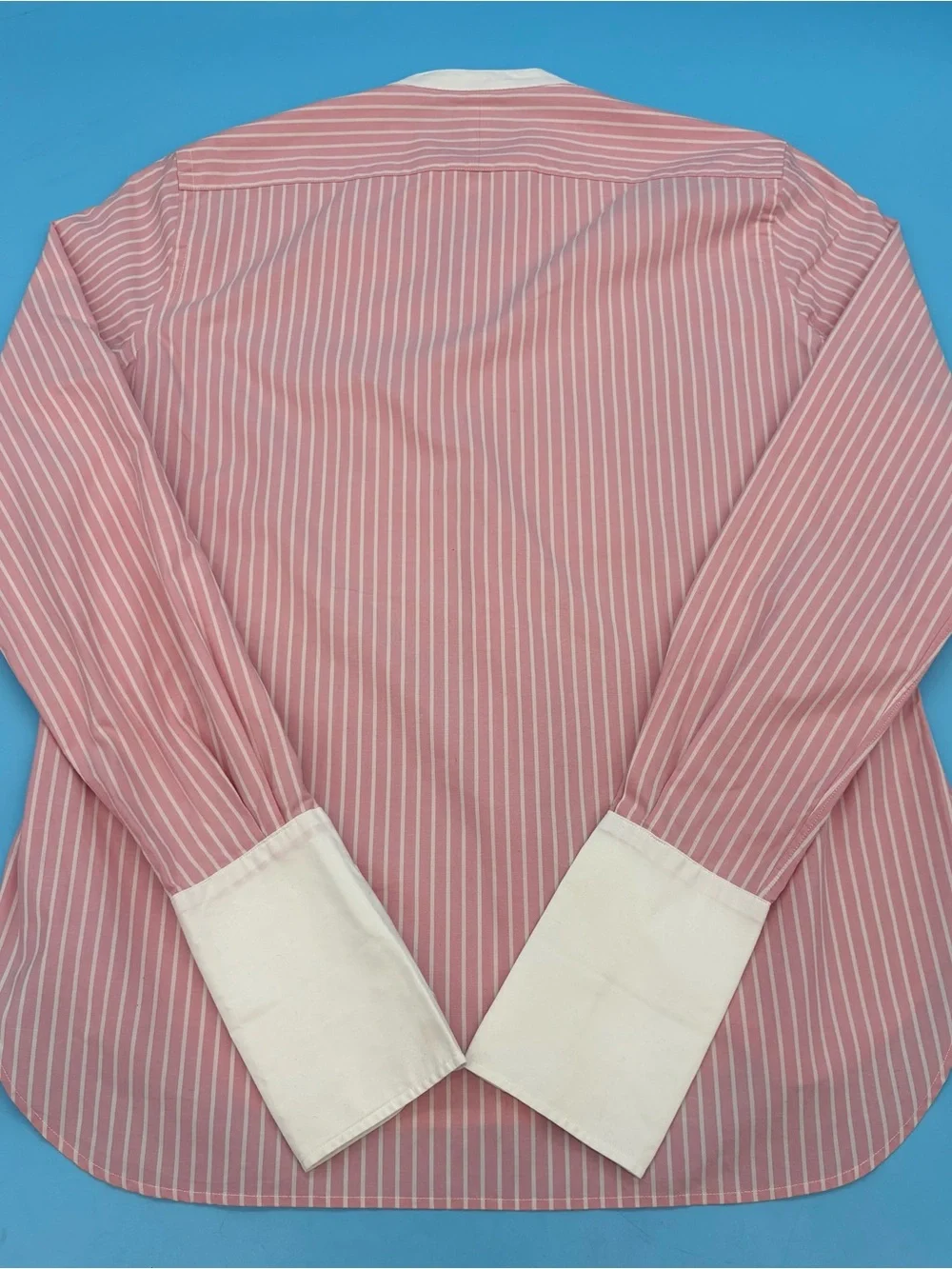 Ralph Lauren Rugby Shirt Tuxedo Pleated Front Pink & White Stripe 6 - Picture 5 of 10